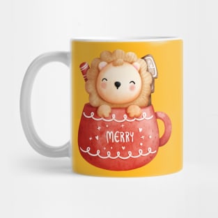 The Baby Lion In A Christmas Cup Mug